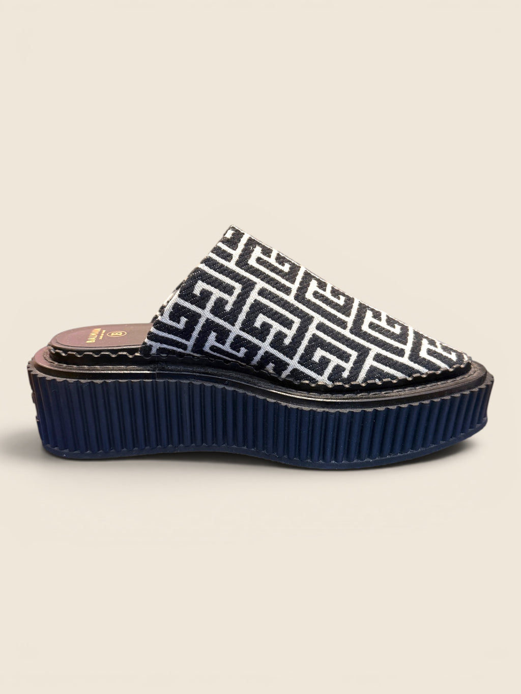 Balmain - Plateau Slipper - Schwarz/Beige