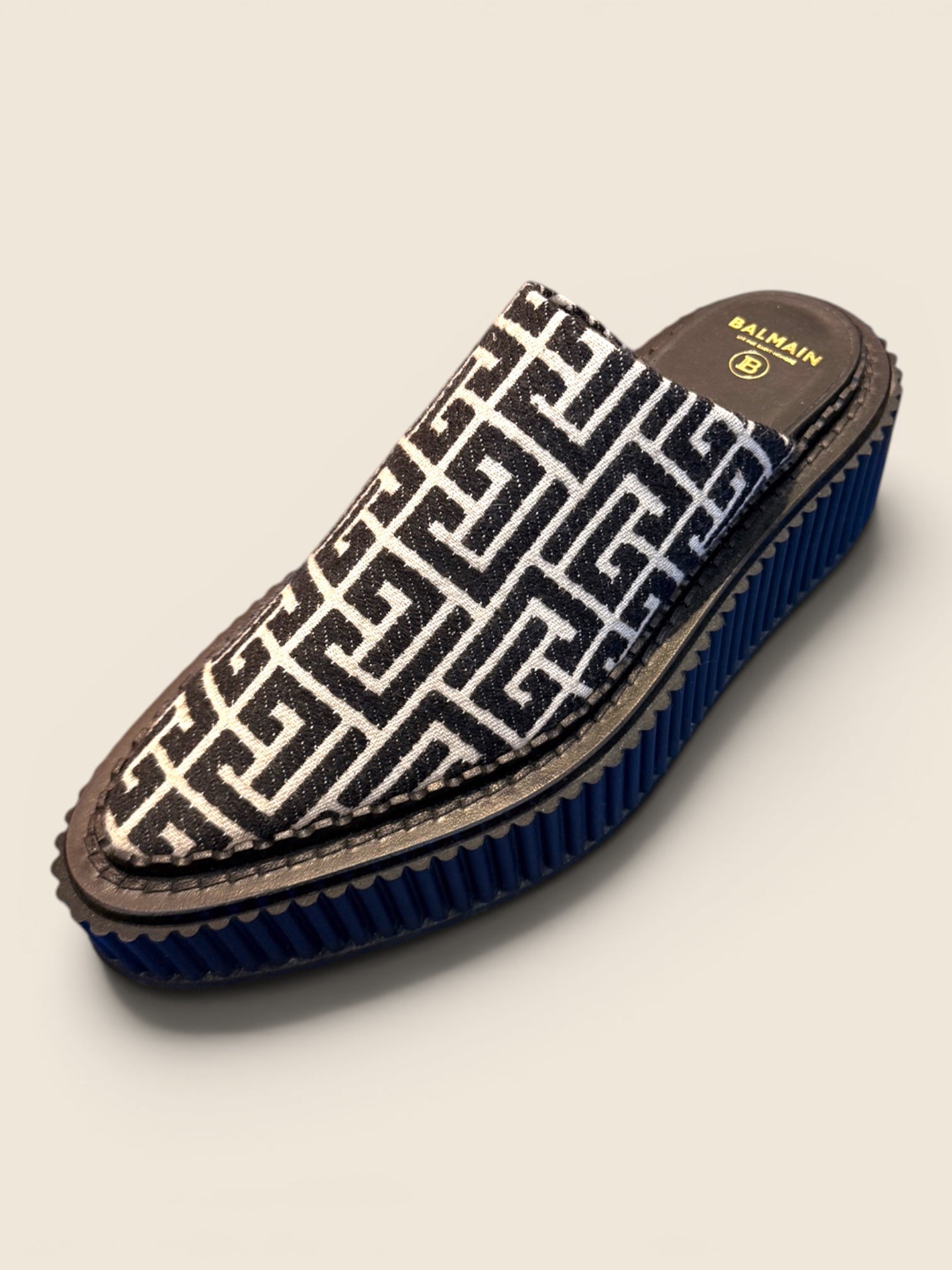 Balmain - Plateau Slipper - Schwarz/Beige