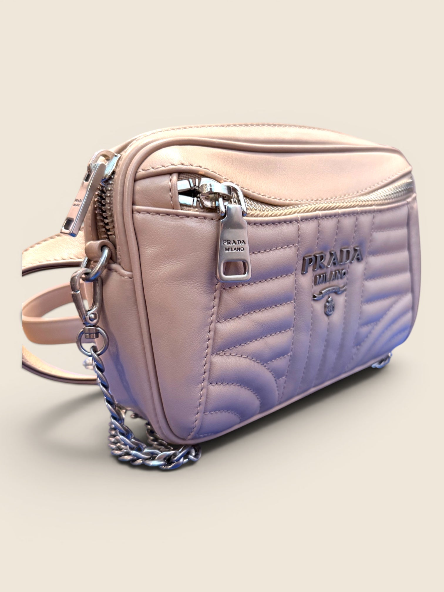 Prada - Bauchtasche/Crossbag - Rose/Silber