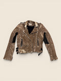 IRO - Pailetten Biker-Jacke - Silber/Gold/Schwarz