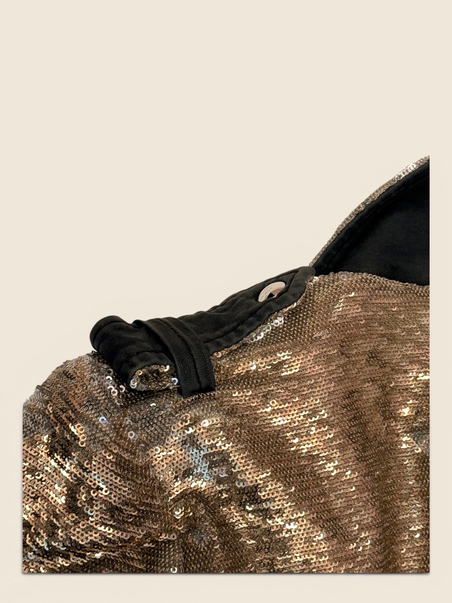 IRO - Pailetten Biker-Jacke - Silber/Gold/Schwarz