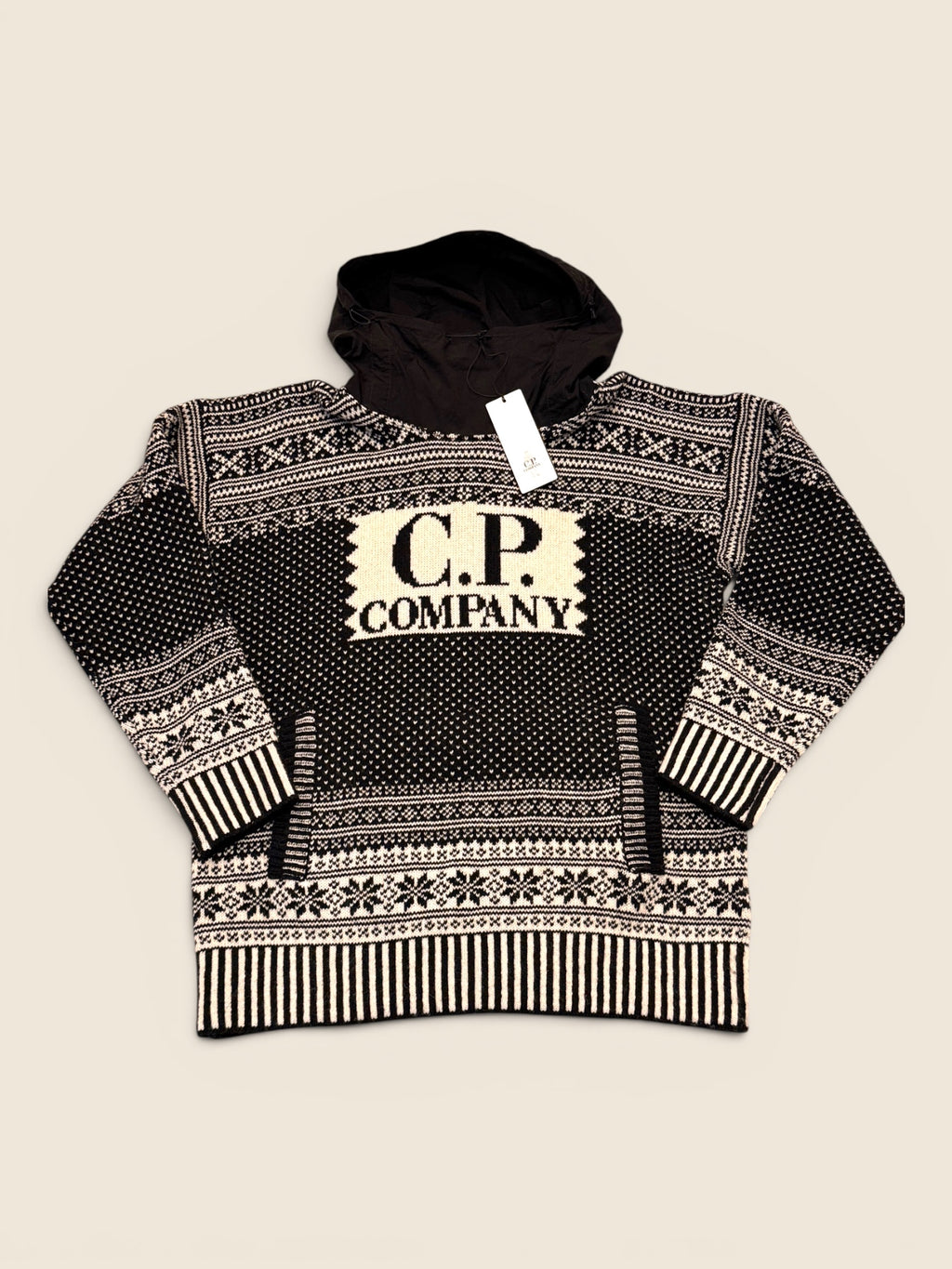 C.P Company - Norweger Hoodie - Schwarz/Weiß