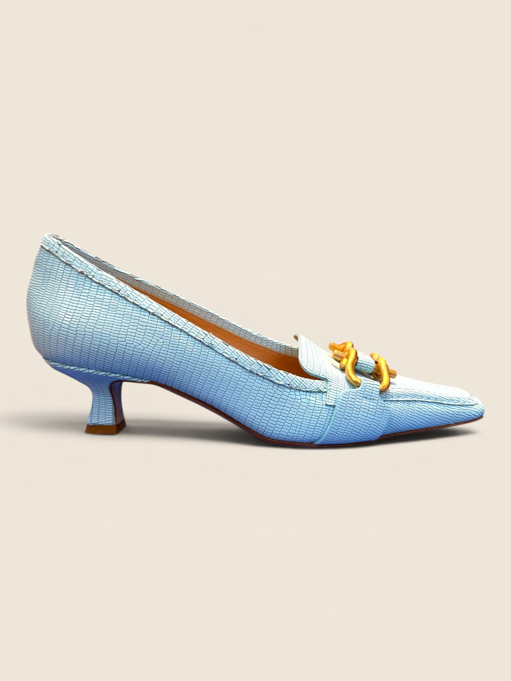 Bottega Veneta - Mokassins - Hellblau/Gold