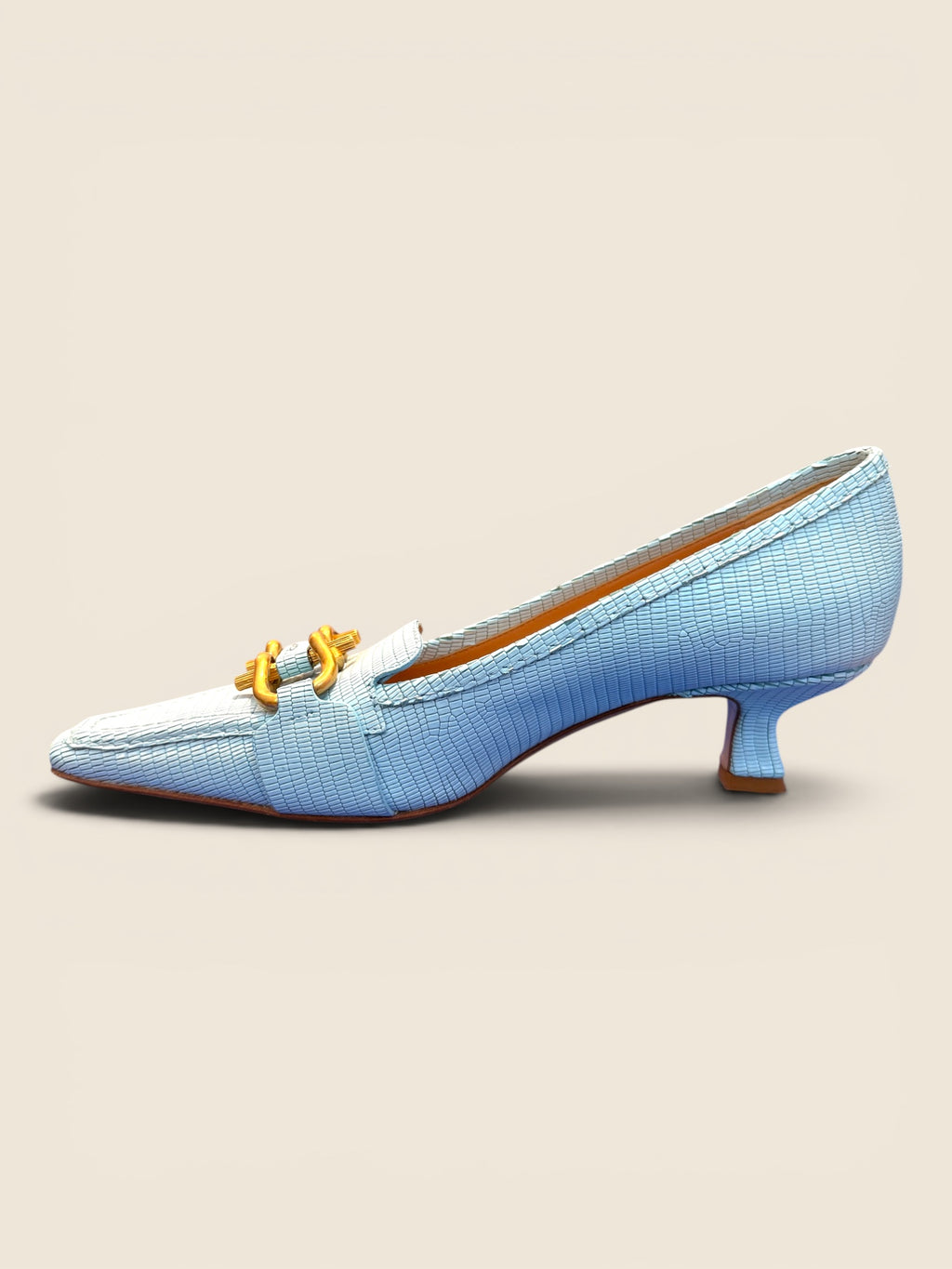 Bottega Veneta - Mokassins - Hellblau/Gold