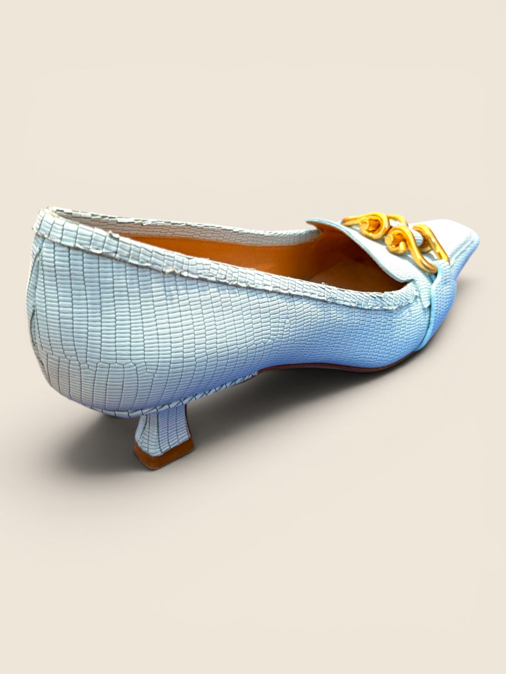 Bottega Veneta - Mokassins - Hellblau/Gold