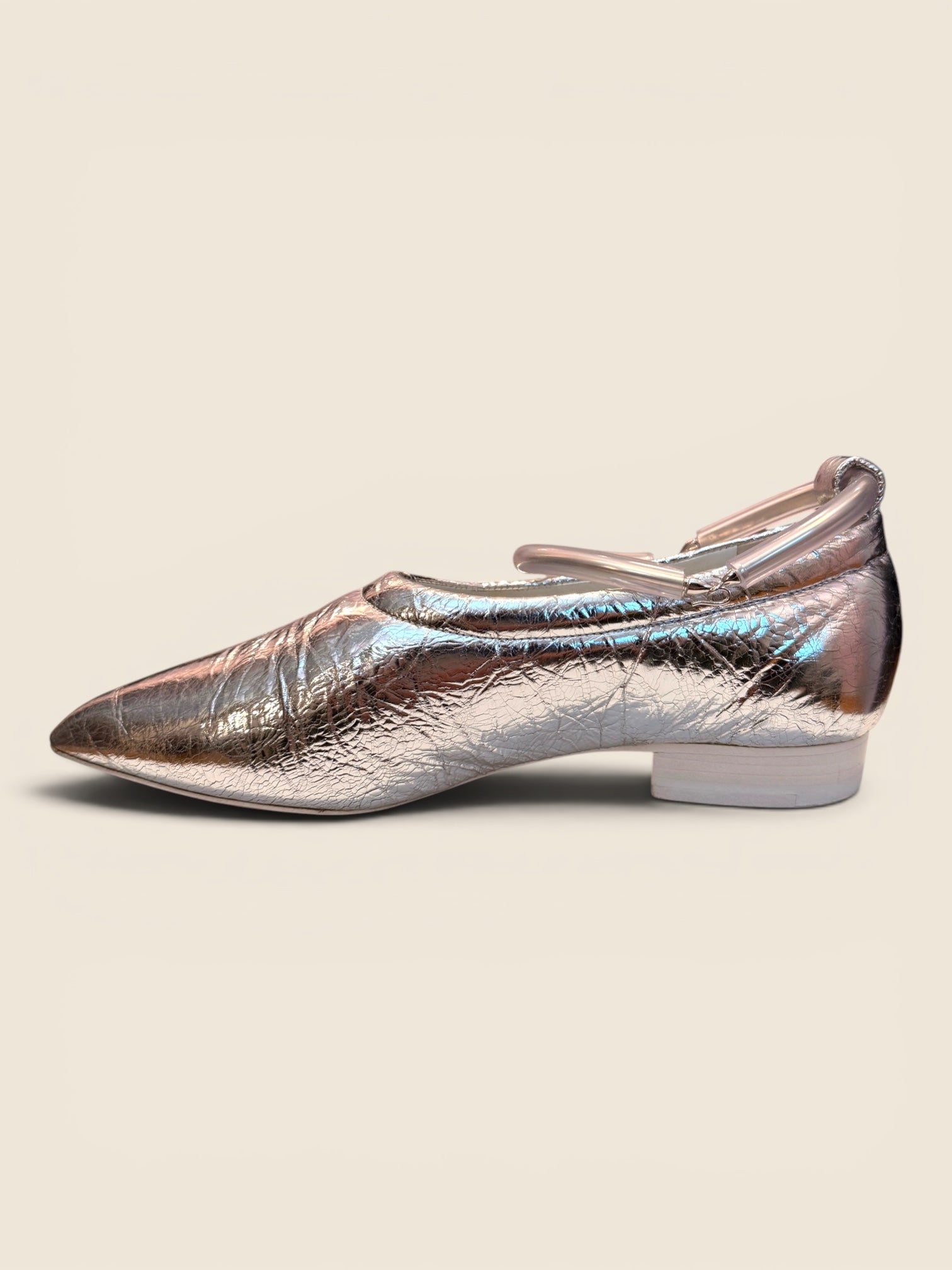 Jil Sander - Ballerinas mit Knöchelring - Silber