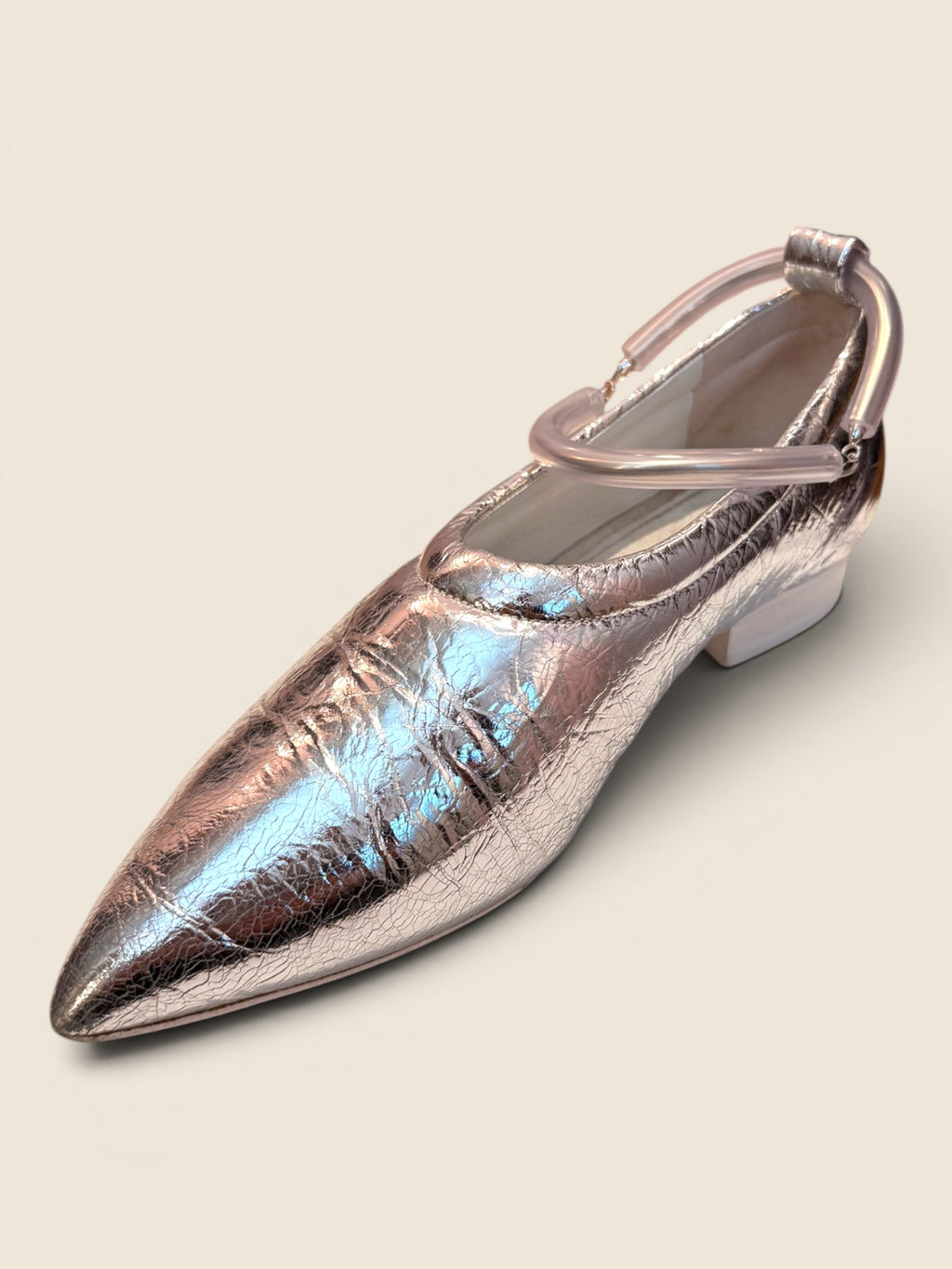 Jil Sander - Ballerinas mit Knöchelring - Silber
