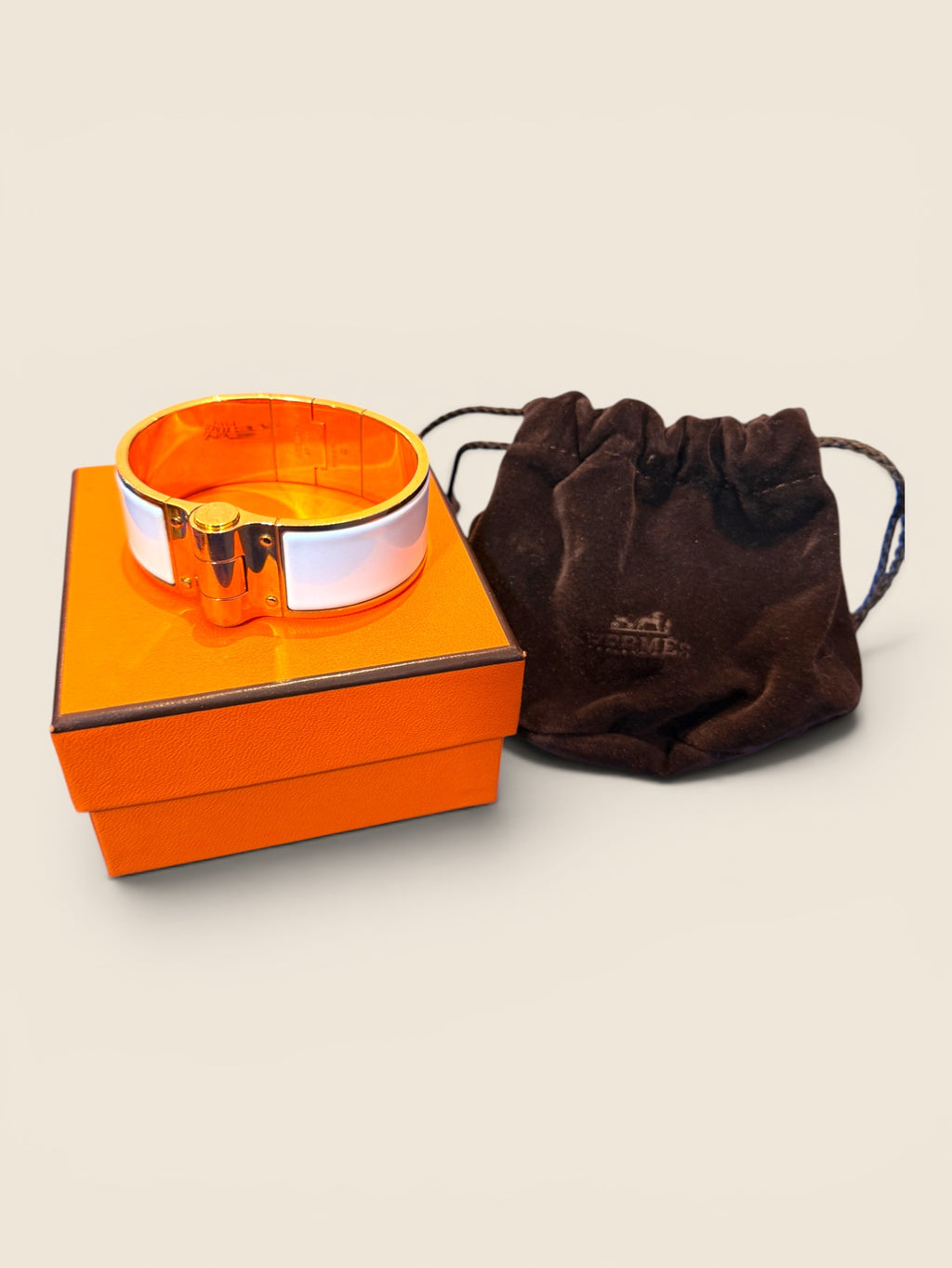 Hermès Armreif - Full Set - Gold/Weiß