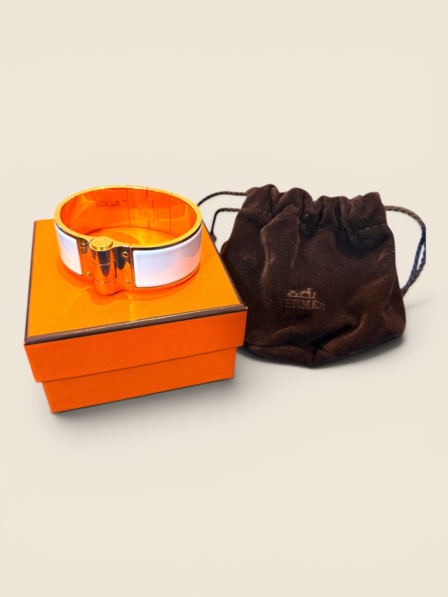 Hermès Armreif - Full Set - Gold/Weiß