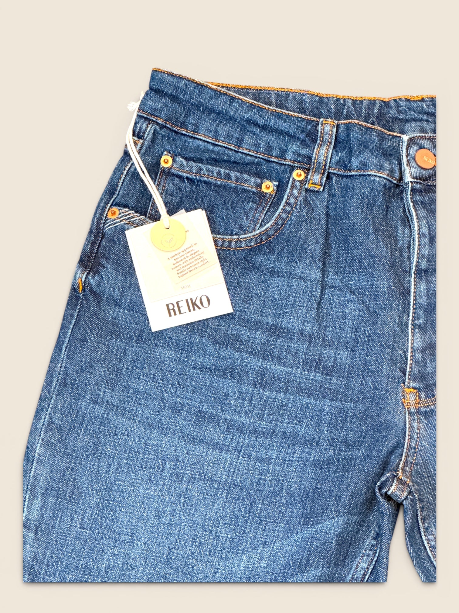 Reiko Denim Jeans - Mom Style - Washed Blue