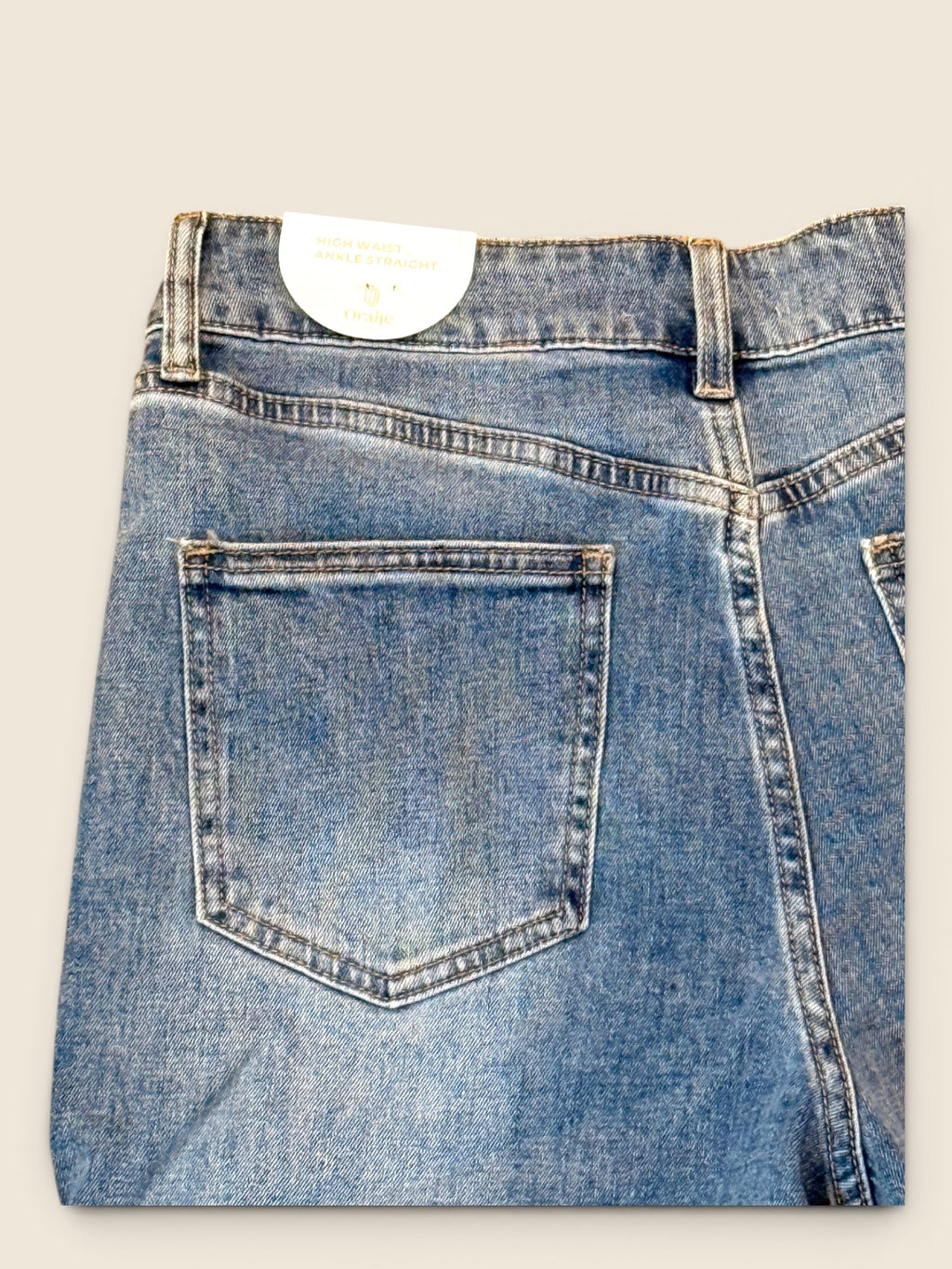 Oranje Denim Jeans - Wide Sneaker - Blau/Grau