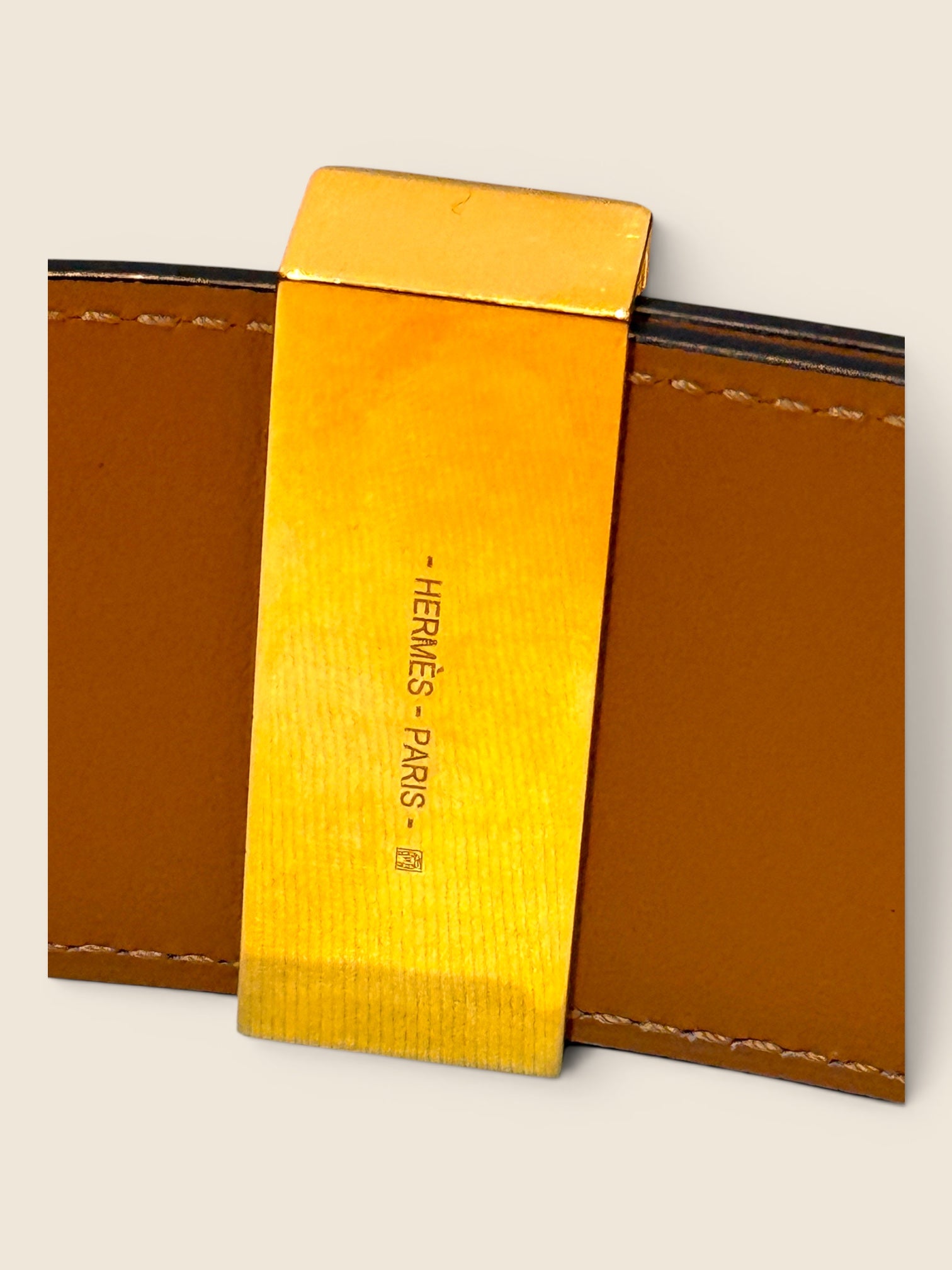 Hermés Gürtel Collier de Chien - Weiß/Gold - Gr. 85