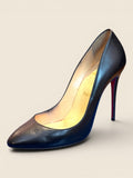ViCo Unique Potsdam: Elegante schwarze Leder Pumps mit spitzem Zehenbereich, Stilettoabsatz und roter Sohle.